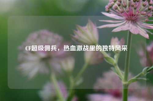 CF超级佣兵，热血激战里的独特风采