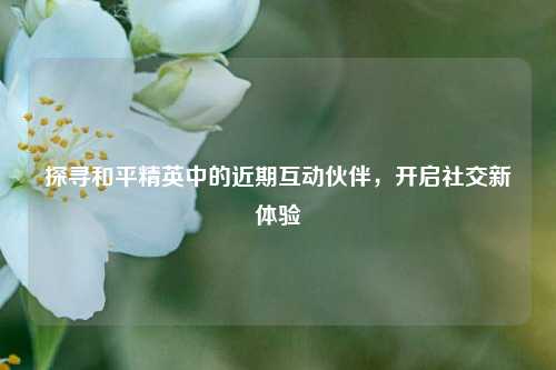 探寻和平精英中的近期互动伙伴，开启社交新体验